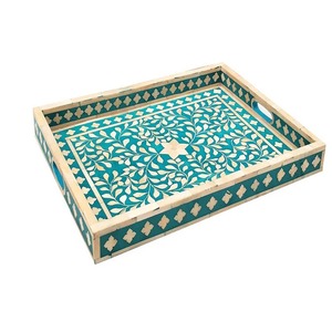 Plateau de service rond OSCO INTERNATIONAL en bois Art Déco avec fonction tactile pour hôtels, restaurants, cuisines et maisons - Product Image 4