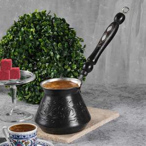 Cafetière classique pour café expresso, en métal avec poignée en bois - Product Image 3