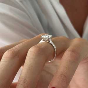 2 Carat D VVS2 Princess Cut Lab Grown <b>Diamond</b> Solitaire <b>Ring</b> , Tapered Cathedral Engagement <b>Ring</b> , IGI Certified - Product Image 3