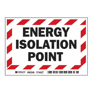 Étiquettes de sécurité LOTO autocollantes en PP durable Brady, 3,5 po (H) x 5 po (L), pour points d'isolation énergétique - Product Image 3