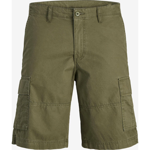 Shorts cargo tactiques en toile pour hommes, personnalisables avec logo, taille élastique, séchage rapide, pour l'extérieur, décontractés, teinture unie, OEM - Product Image 1