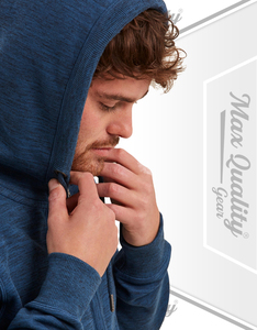 Sweat-shirt à capuche pour homme, fermeture éclair intégrale, en molleton épais avec cordon de serrage et poches kangourou pour un usage quotidien - Product Image 4