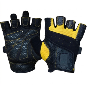 Gants de sport nouvelle conception, légers, paume en cuir renforcé, design demi-doigts, support de poignet réglable, pour fitness - Product Image 1