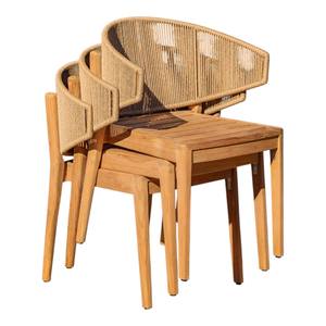 Silla de Comedor de Madera de Teca para Exteriores con Respaldo de Cuerda Tejida a Mano, Diseño de Mediados de Siglo, Muebles de Jardín y Patio para Restaurante y Hotel - Product Image 2