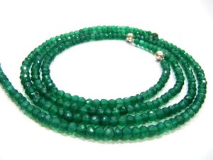 สร้อยคอประดับลูกปัดหินออนิกซ์สีเขียวธรรมชาติทรงรอนเดลล์ขนาด 4 มม. พร้อมตัวล็อกแม่เหล็ก - Product Image 5