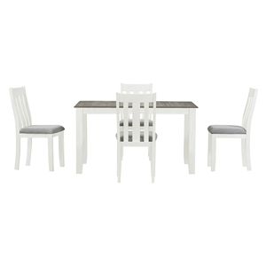 Set tavolo da pranzo in stile retrò 7 pezzi estensibile sedie imbottite bianche e marrone antico (6) per sala da pranzo moderna - Product Image 4