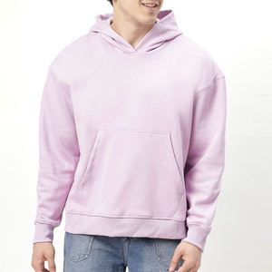 เสื้อฮู้ดดี้ผู้ชายสีน้ำเงินกรมท่าทรงโอเวอร์ไซส์ ผ้าคอตตอนผสมเนื้อหนา แขนยาว มีกระเป๋าจิงโจ้ สไตล์ลำลอง - Product Image 6