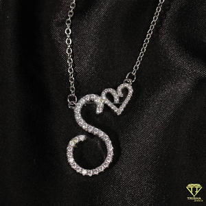 Collier personnalisé avec pendentif en forme de cœur et lettre, bijoux en diamant moissanite, cadeau pour femmes, filles, elle - Product Image 6