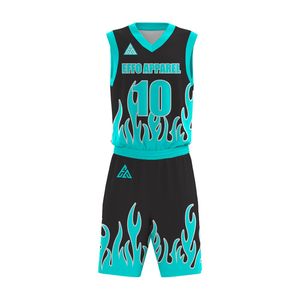 Tenues de basketball personnalisables en gros avec votre propre logo, légères, respirantes, 100 % polyester, ensembles en promotion - Product Image 1