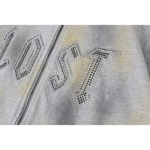 Sudadera con Capucha para Hombre, Personalizada, de Invierno, Estilo Holgado, Hombros Caídos, Bordado Desgastado, Lavado Ácido, 100% Algodón, Felpa, Secado Rápido - Product Image 2