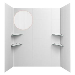 Kit Parete Doccia a 3 Pannelli in SMC a Installazione Rapida, 152 cm L x 91 cm P x 190 cm H, Spessore 3,5 mm, Pannelli Impermeabili per Bagno - Product Image 1