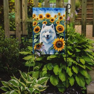 Bandera de jardín de girasoles samoyedos, bandera decorativa Multicolor para patio, bandera para patio, arte, buzón, bandera para macizos de flores, tamaño de jardín - Product Image 2