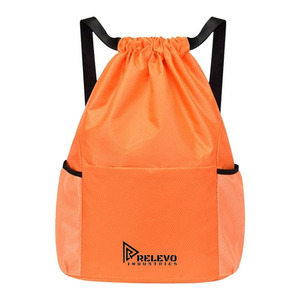 New Custom All Colors Nylon <b>Drawstring</b> Front Pocket Bag Lightweight Sports Storage Bag Laptop <b>Backpack</b> for Business and School - Product Image 3