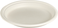Assiettes rondes jetables compostables de qualité supérieure, 9 pouces (225 mm de diamètre), 18 mm de profondeur, écologiques, durables, non toxiques, vaisselle alimentaire