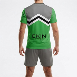 Ensemble de maillots de football personnalisés sublimés pour hommes, uniforme de football à séchage rapide avec short, logo, nom et numéro - Product Image 4