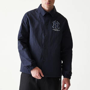 Veste coupe-vent légère personnalisée pour homme, veste d'entraîneur, col rabattable, logos imprimés, veste à rayures - Product Image 1