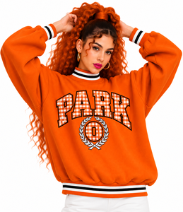 Sweat-shirt oversize à col montant pour femme, marque privée, avec bandes côtelées premium et broderie appliquée, épaules tombantes - Product Image 2
