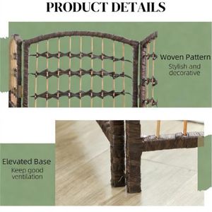 Paravento Pieghevole a 8 Ante Marrone, Divisorio per Ufficio con Funzioni di Privacy - Product Image 3