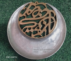 Bandeja de servicio de madera de alta calidad RF Crafts para Ramadán y Eid Art Style bandeja redonda para decoración del hogar para dátiles y dulces - Product Image 1