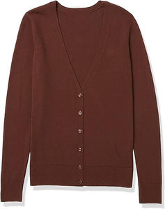 ZPB New Style OEM Women's Winter Front Logo 100% Cotton Rib Jacquard Knitted Single Button <b>Crop</b> High Street <b>Cardigan</b> Sport Long - Product Image 4