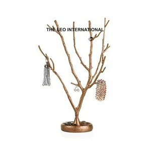 <b>Tree</b> Shape Aluminum Gold Color Jewelry <b>Stand</b> Holder For Earrings Ring Chain And Bracelet Usage Jewelry <b>Stand</b> - Product Image 2