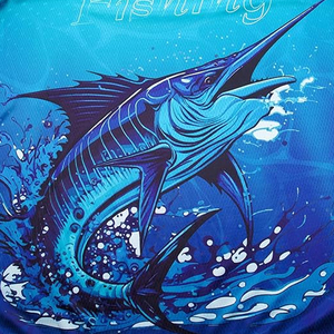 Camiseta de Pesca Personalizada OEM con Transferencia de Calor, 100% Poliéster, Transpirable, de Secado Rápido, con Protección UV y Logotipo - Product Image 5