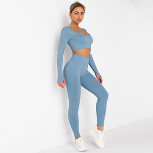 Women's Seamless Butt-Lift Slim Fit Waist High-Rise Breathable Gym Fitness Tights <b>Knit</b> <b>Leggings</b> Autumn Winter Warm - Product Image 3