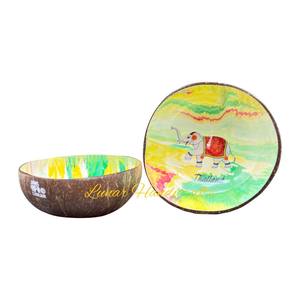 Bol en noix de coco de qualité supérieure Laque multicolore unique Vente en gros directe du vendeur vietnamien Produit d'exportation - Product Image 1