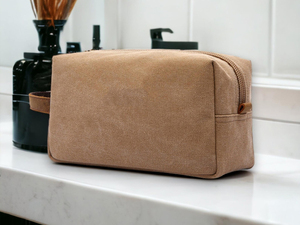 Wholesale Vintage Canvas Leather Toiletry Bag Mens Travel Shaving Dopp Kit Waterproof Cosmetic Organizer <b>Case</b> LCTB-0008B - Product Image 5