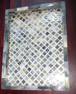 Mesa de Centro Decorativa Moderna de Madera, Bandeja de Servicio MOP, Bandeja Cuadrada Estilo Rústico, Otomana de Cuentas de Madera, Decoración Floral para el Hogar - Product Image 2