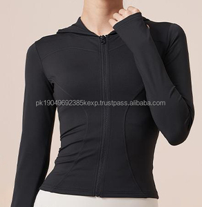 Veste de yoga pour femme respirante et élastique sans couture avec fermeture éclair, 6 couleurs, taille amincissante, course à pied, gym, sport, vestes et sweats à capuche XL - Product Image 1