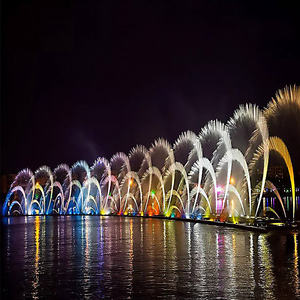 Horticlub Spectacle de Fontaines Musicales Extérieures Grandes Fontaines Dansantes Colorées Lumières LED Design Flottant Construction en Acier Inoxydable - Product Image 4