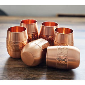 Vaso de Cobre Martillado con Acabado Satinado, Reutilizable, Premium, para Bebidas, Regalo para Cocina, Bar, o Salud, Vaso para Beber - Product Image 1