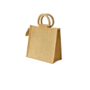 Sac de courses moyen en jute, tissu recyclable, sac fourre-tout réutilisable, imprimé à l'écran, logo personnalisé avec sac cadeau entièrement personnalisable - Product Image 1