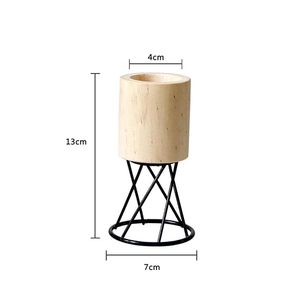 Modern Wooden Cylinder <b>Tealight</b> Candle <b>Holder</b> Handmade Wedding Home Decor - Product Image 2
