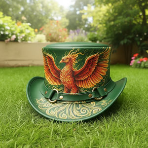 Chapeau haut de forme en cuir fait main, unisexe, pour le cosplay steampunk et les tenues fantastiques - Product Image 5