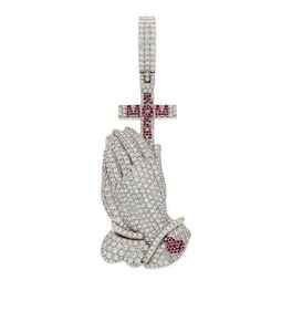 Pendentif élégant en moissanite avec base en argent et finition dorée, collection de bijoux de luxe - Product Image 1