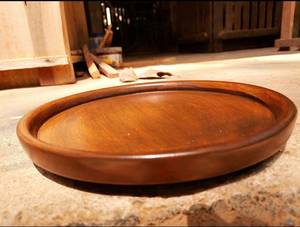 Round Solid Acacia Wood Storage <b>Tray</b> for Home Kitchen Living Room <b>Spice</b> Food Container serving plate - Product Image 4