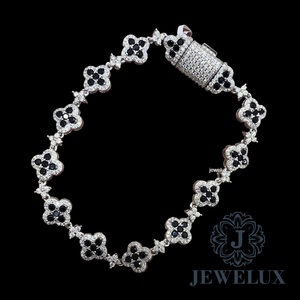 Bracelet Tennis Unisexe en Argent Plaqué Or avec Moissanite, Style Élégant et Haut de Gamme, Finition Brillante, Fermoir Sécurisé, Cadeau de Mariage - Product Image 4