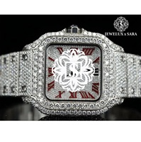 Reloj de Lujo Hip Hop con Diamantes Moissanite de Alta Demanda, Totalmente Cubierto de Piedras, Claridad VVS, Acero Inoxidable, Resistente al Agua, Analógico, Precio de Fábrica