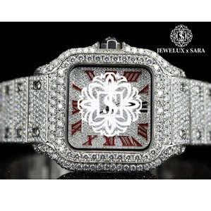 Montre Hip Hop de Luxe à Cadran Moissanite Très Demandée, Entièrement Sertie de Diamants VVS, en Acier Inoxydable, Disponible au Prix d'Usine - Product Image 1