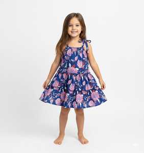 Robe en coton et lin pour filles |   Vêtements de plage respirants pour l'été, à porter au quotidien, fabriqués en Inde - Product Image 3