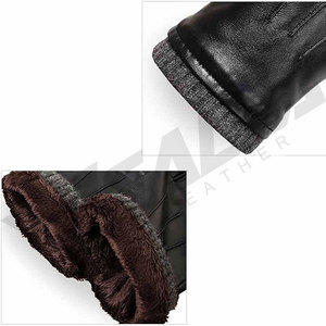Professional Fashion Formal Men's Sheep Skin Leather Dressing Gloves Breathable Touchscreen Outdoor Casual Warm Daily Four - Product Image 3