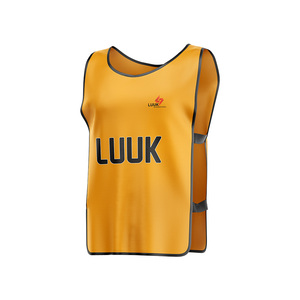 Custom Player Name Yellow Sleeveless Mesh Practice <b>Bib</b> Breathable Polyester Vest Unisex Adult's All Seasons Football <b>Bib</b> - Product Image 1