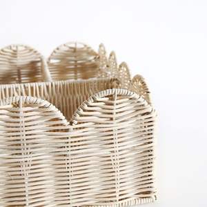 Cesta de mimbre festoneada para pañales, organizador de guardería para bebés, cesta de almacenamiento tejida a mano, fabricante y proveedor mayorista - Product Image 2