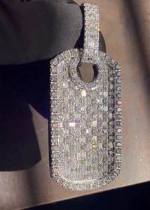 Pendentif de luxe Hip Hop personnalisé en argent 925 plaqué or 18 carats avec moissanite ronde taille brillant, style Iced Out, pour rappeur, idéal comme cadeau - Product Image 3