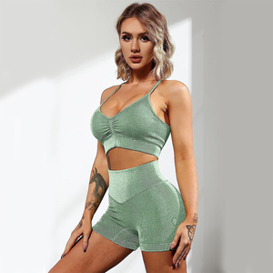 Conjuntos Deportivos Cortos para Mujer, Bra Deportivo sin Costuras con Shorts Resistentes, Ropa Deportiva Activa - Product Image 6