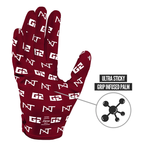 Gants de football américain 7v7 en néoprène et gel de silicone pour receveur, haute qualité, personnalisables, à doigts complets, durables, antidérapants, pour jeunes - Product Image 2