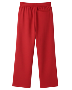 Pantalones Deportivos Anchos Rojos Brillantes para Mujer, Cintura Elástica con Cordón, Pantalones Casuales Holgados, Fabricante OEM, Suministro al por Mayor - Product Image 5