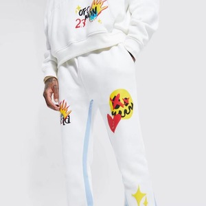 Wholesale OEM 100% Cotton DTF Print Tracksuit Logo Soft Lightweight Breathable Jogger Set Winter Urban Fashion Streetwear Outfit - Product Image 5